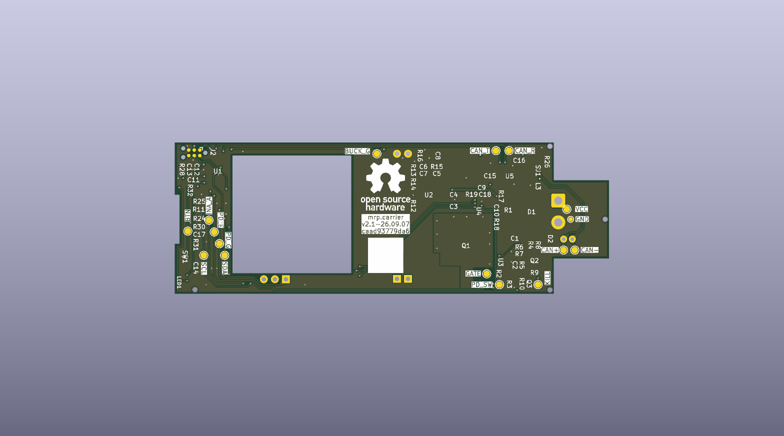 Carrier PCB, bottom side